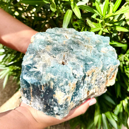 Aquamarine Specimen, 13.9 lbs XL Hexagonal Crystal with Frosty Blue Texture & Natural Inclusions