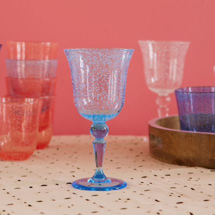 Acrylic Wine Glass - Mint - Bubble Design