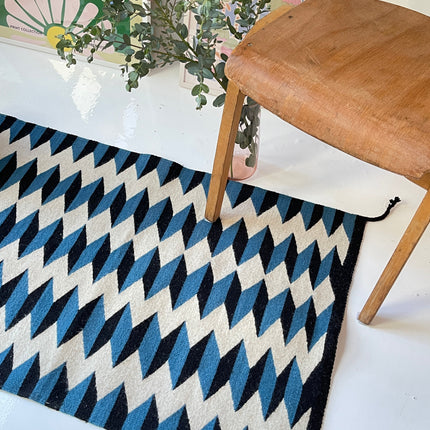 Teo Rug in Blue/Black