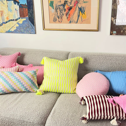 Antigua Pillow - Neon Pink and Yellow
