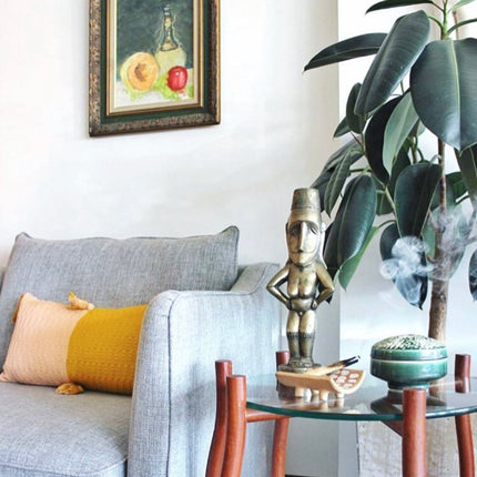 Antigua Pillow - Peach & Ochre Colorblocked