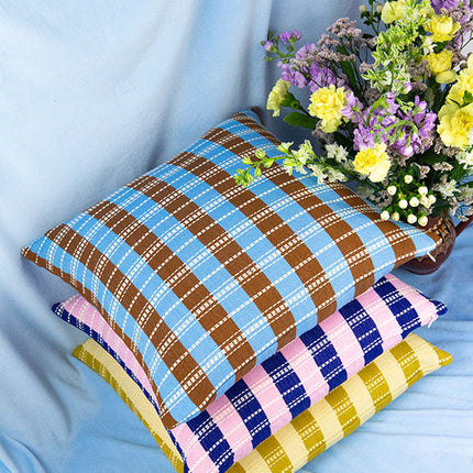 Santiago Grid Pillow - Butter