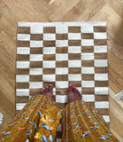 Zapotec Checkered Rug in Umber & Ivory
