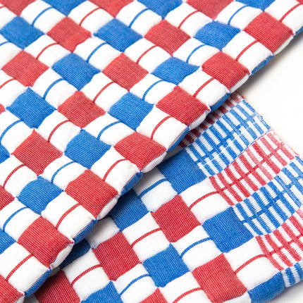 Quilted Sujani Throw Blanket - Red & Blue