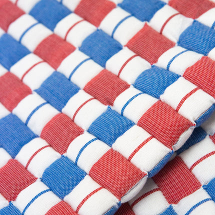 Quilted Sujani Throw Blanket - Red & Blue