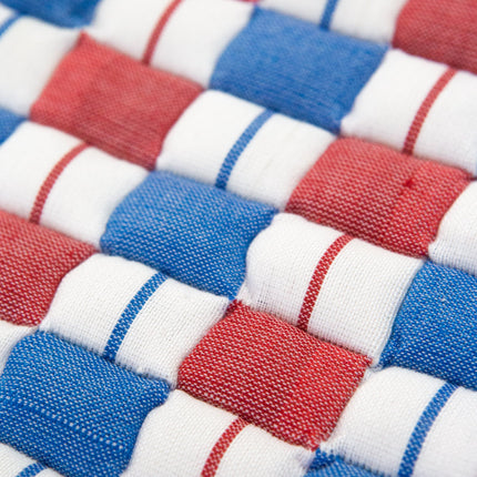 Quilted Sujani Throw Blanket - Red & Blue