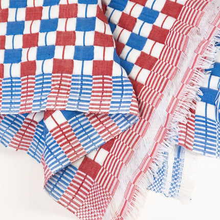 Quilted Sujani Throw Blanket - Red & Blue