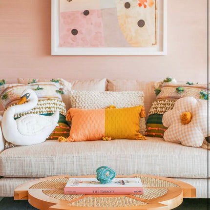 Antigua Pillow - Peach & Ochre Colorblocked