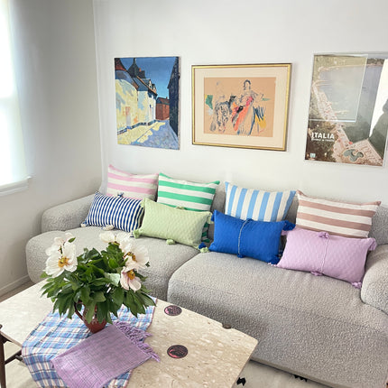Antigua Pillow - Medium Blue / Fuchsia