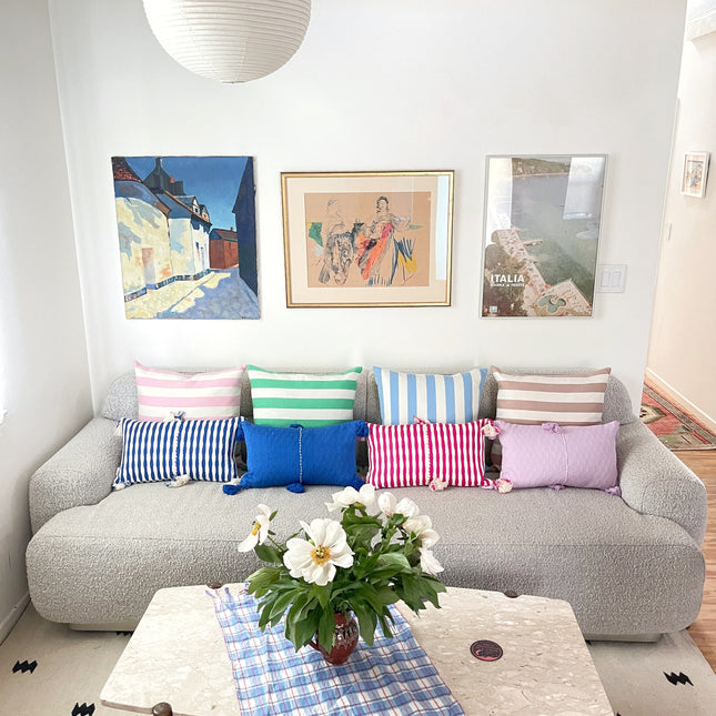 Antigua Pillow - Medium Blue / Fuchsia