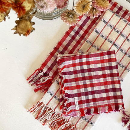 San Lucas Plaid White & Orange Kitchen Towel