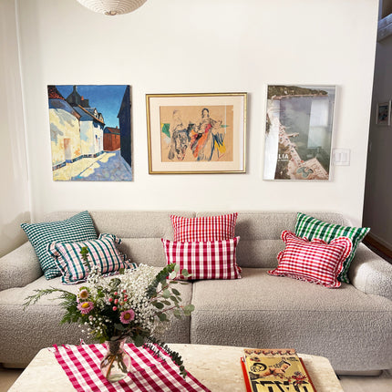 Abigail Cranberry Plaid Pillows