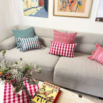 Abigail Cranberry Plaid Pillows