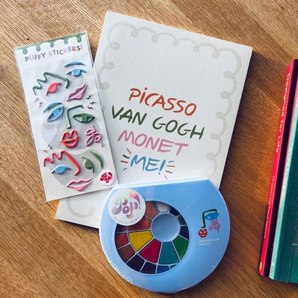 Little Artist Bundle Pack - Paper, Palette, Watercolors, Paintbrush and Stickers!