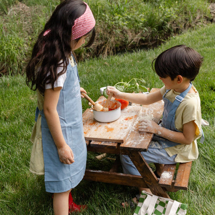 Little Chef Embroidered Linen Cooking Apron