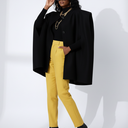 Irregular Woolen Hooded Cape, The Library | Women - BYMANYC ® New York