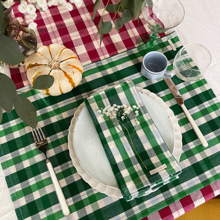 Josefina Plaid Handwoven Dinner Napkins – Set of 4