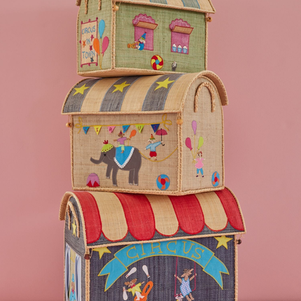 Raffia Kids Bag with Circus Theme - GET IT NOW, SHIPS IN OCTOBER