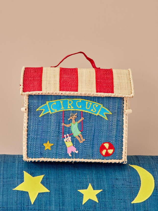 Raffia Kids Bag with Circus Theme - GET IT NOW, SHIPS IN OCTOBER