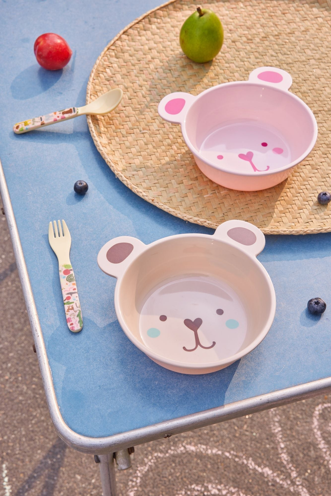 Melamine Kids Bowl | Brown Bear Print - 16.9oz