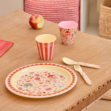 Kids Melamine Cup - Small - Fun Fair Pink Print - 5.4oz -