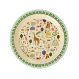 Melamine Kids Plate - Fun Fair Mint Print -