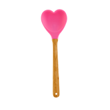 Kitchen Silicone Spoon in Heart shape | Dark Pink