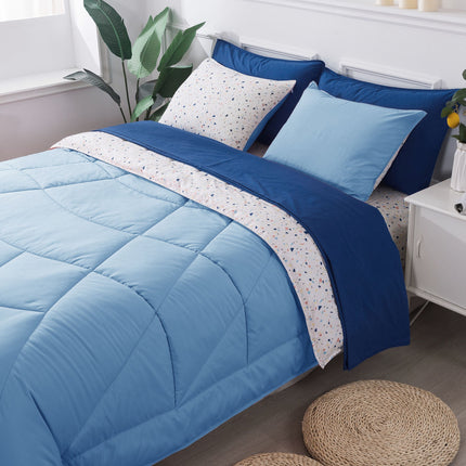 Kasentex Reversible Ultra Soft Comforter Set – 5 & 7 Piece Cozy Bedding