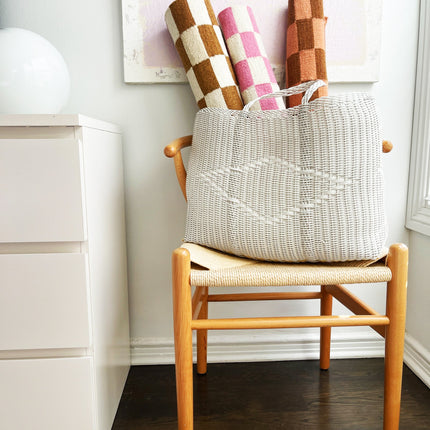 Zapotec Checkered Rug in Umber & Ivory