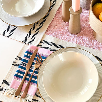 Toto Palm in Cream and Grey Ikat Placemat