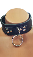 Leather Choker With O Ring And D Ring, *available Boxed