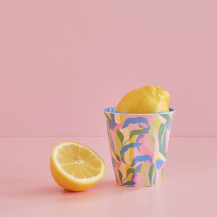 Medium Melamine Cup - Blue - Jungle Fever Print