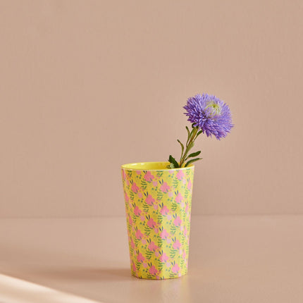 Melamine Tall Cup | Yellow — Sunny Days Print