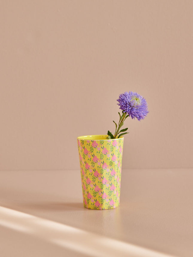 Melamine Tall Cup | Yellow — Sunny Days Print