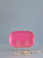 Medium Melamine Rectangular Plate | Light Fuchsia