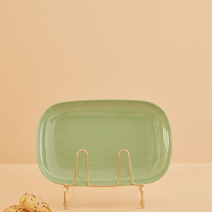 Medium Melamine Rectangular Plate - Green