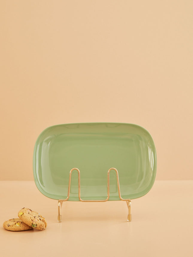 Medium Melamine Rectangular Plate - Green