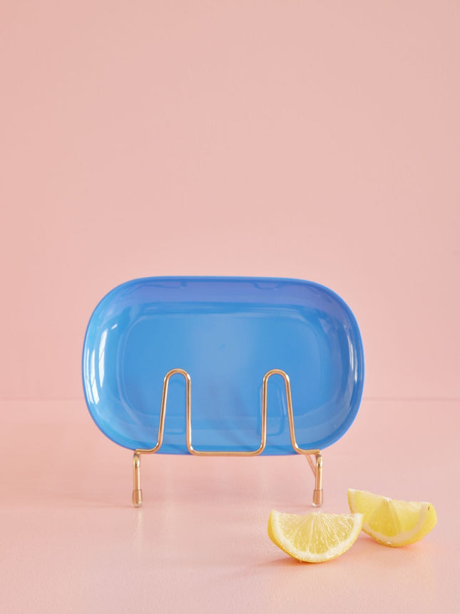 Small Melamine Rectangular Plate - Sky Blue