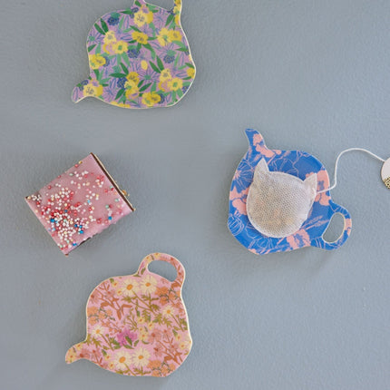 Melamine Tea Bag Plate - Flower Me Happy. Set of 3