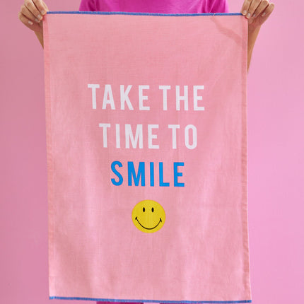 Cotton Tea Towel - Pink - Smiley®
