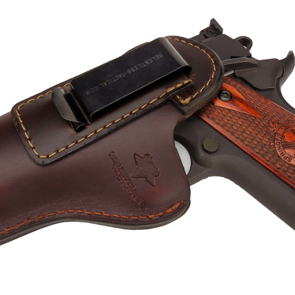 The Defender Leather IWB Holster - Fits All 1911 Style Handguns - Lifetime Warranty - Made in USA