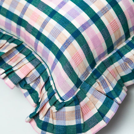 Lola Plaid Handwoven Pillow – Colorful Artisan Textile