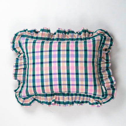 Lola Plaid Handwoven Pillow – Colorful Artisan Textile