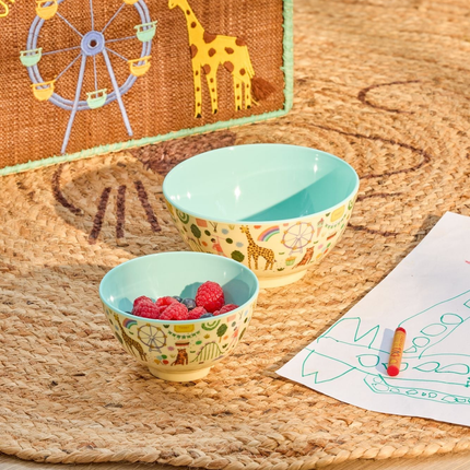Medium Melamine Bowl - Fun Fair Mint Print - 23.7oz -