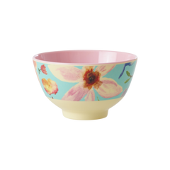 Small Melamine Bowl - Mint Selma Flower Print
