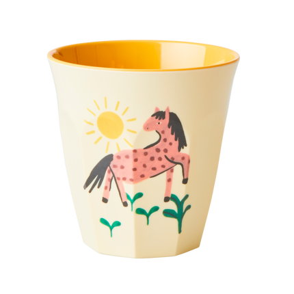 Melamine Kids Cups in Pink Farm Prints - Medium - 6 pcs. in Gift Box