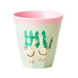 Melamine Kids Cups in Pink Farm Prints - Medium - 6 pcs. in Gift Box