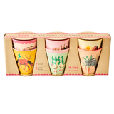 Melamine Kids Cups in Pink Farm Prints - Medium - 6 pcs. in Gift Box