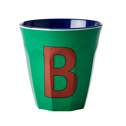 Melamine Cup - Medium with Alphabet in Bluish Colors | Letter B