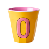 Melamine Cup - Medium with Alphabet in Pinkish Colors | Letter O